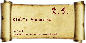 Klár Veronika névjegykártya